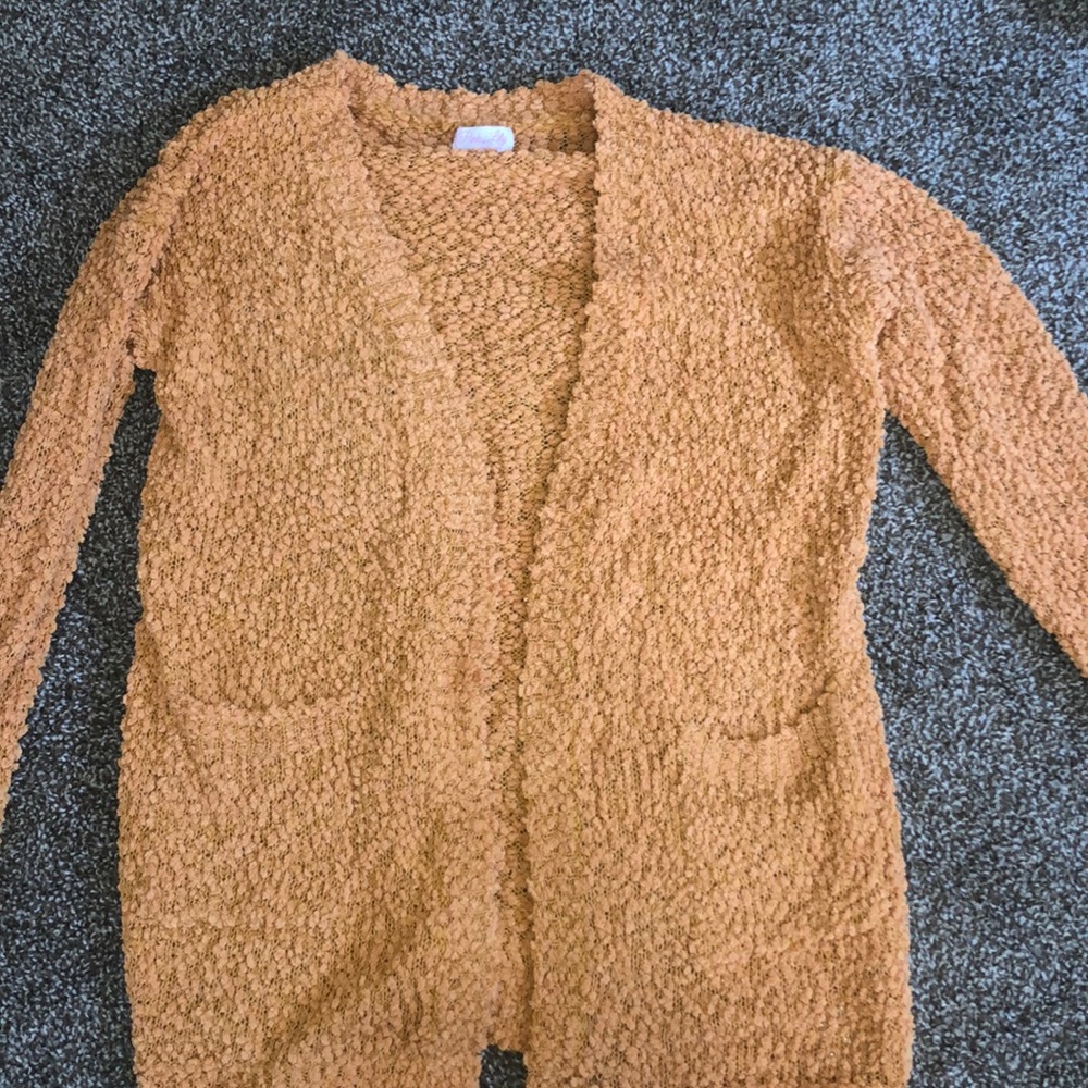 Pink Lily Boutique mustard yellow cardigan
